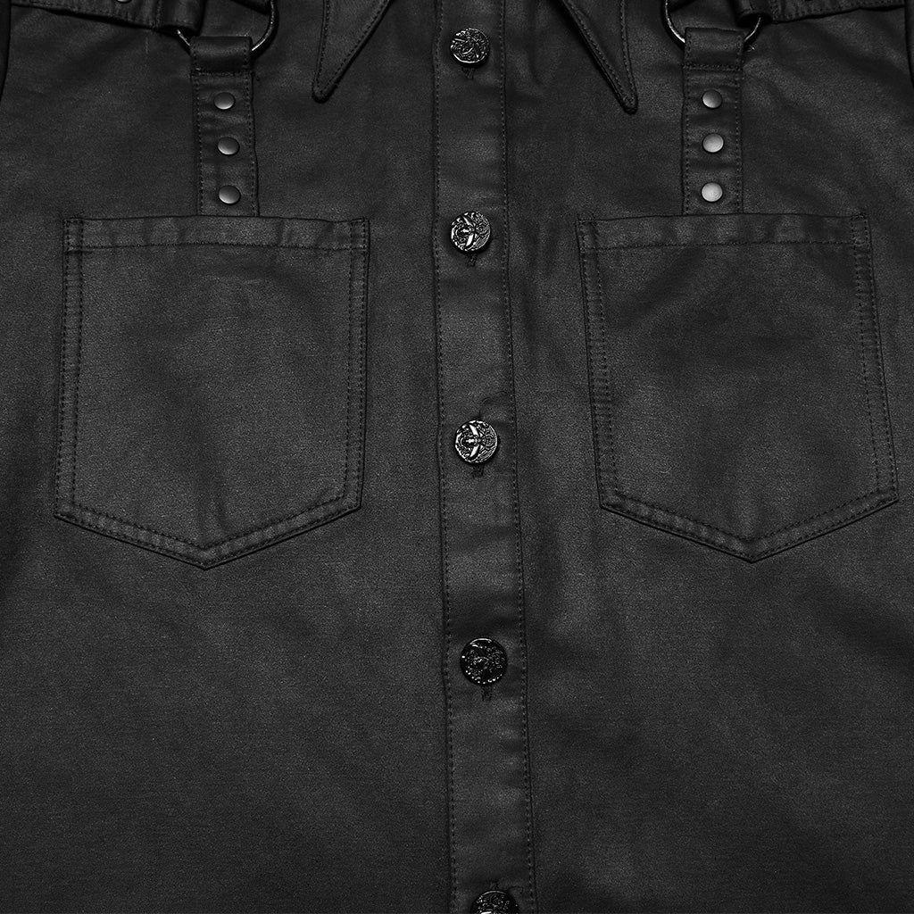 Black Hardware O ring Shoulder Shirt