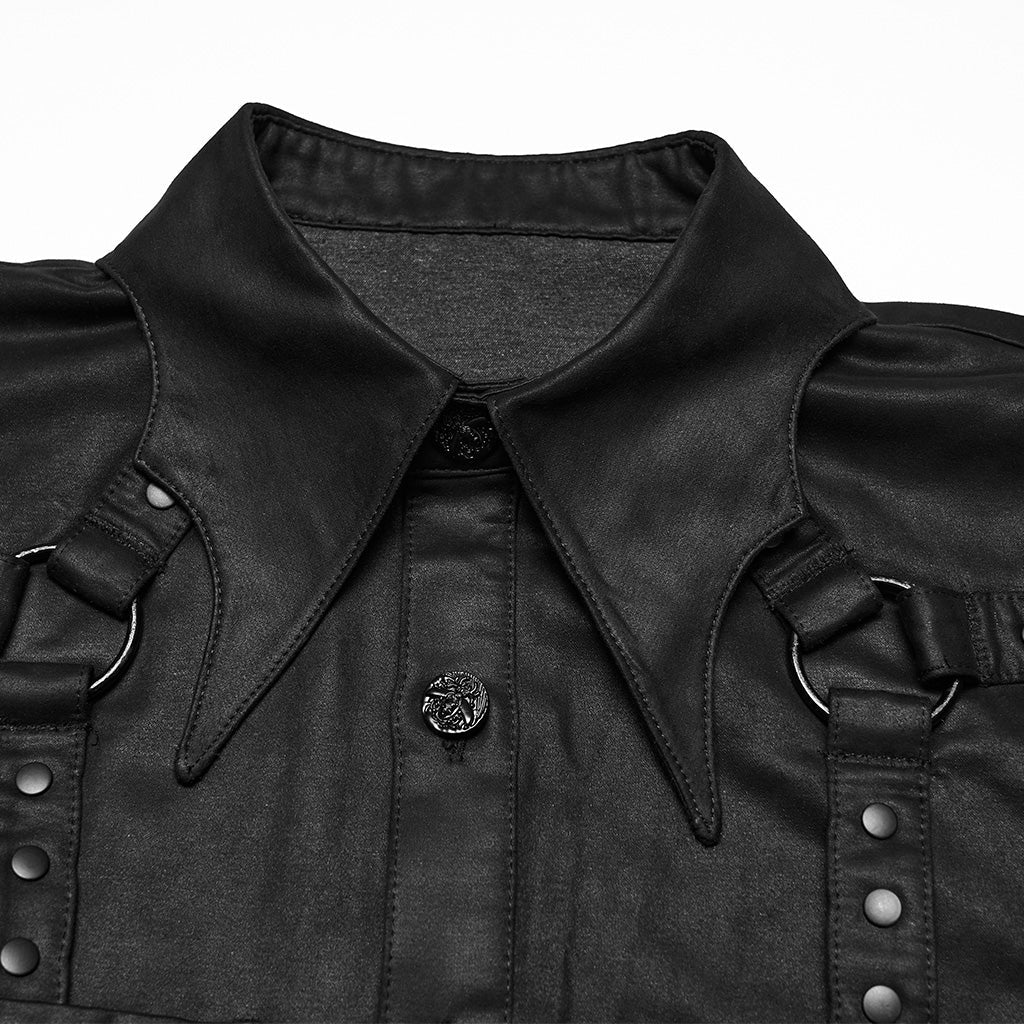 Black Hardware O ring Shoulder Shirt
