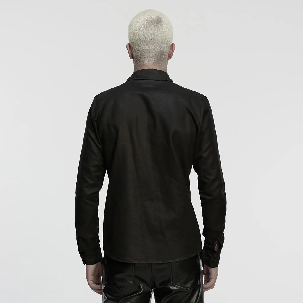 Black Hardware O ring Shoulder Shirt