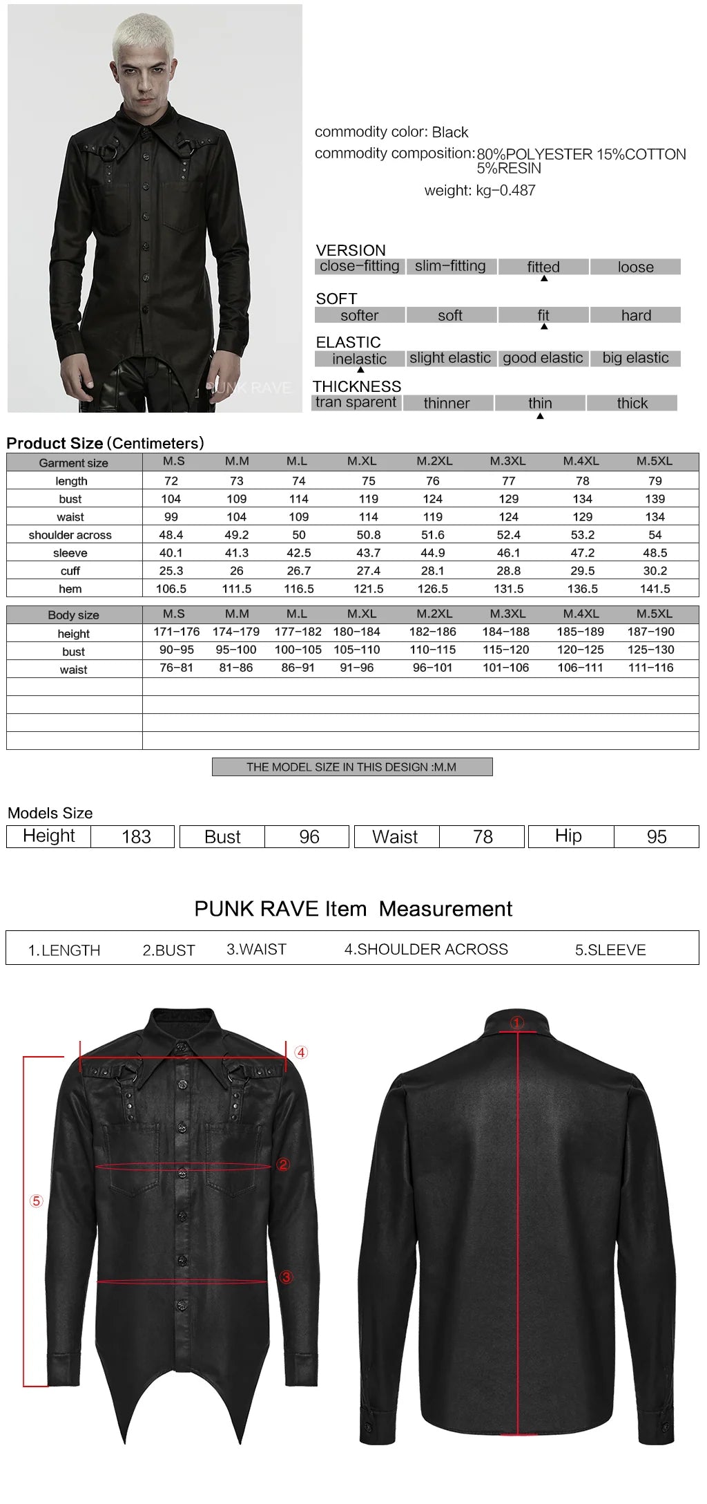 Black Hardware O ring Shoulder Shirt