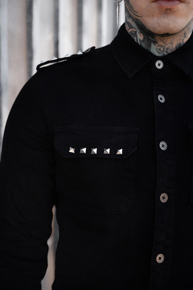 Wreckage Studded Shoulder Shirt