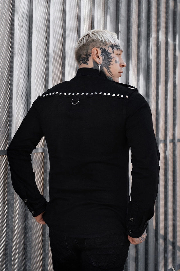 Wreckage Studded Shoulder Shirt