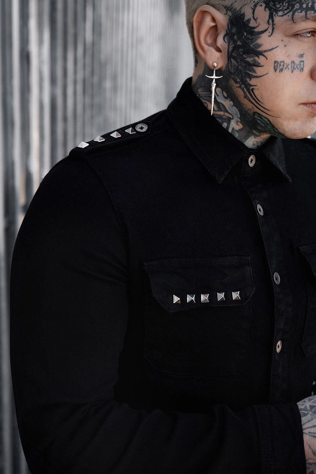 Wreckage Studded Shoulder Shirt