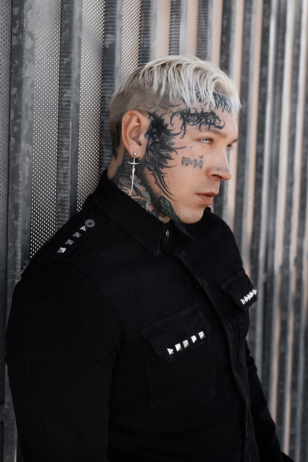 Wreckage Studded Shoulder Shirt