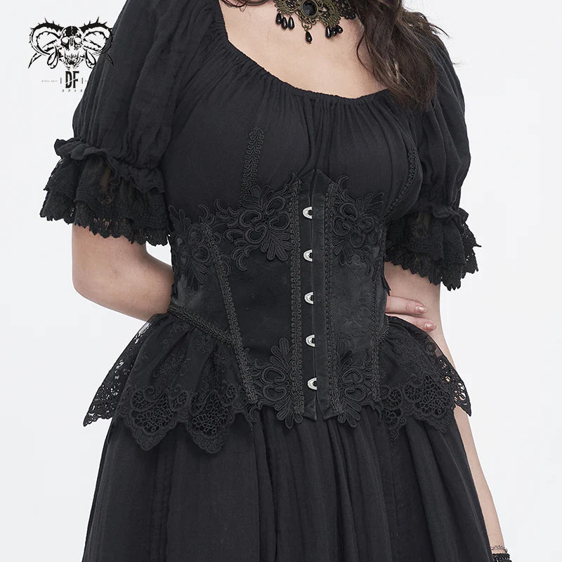 Lace Ruffle Side Corset