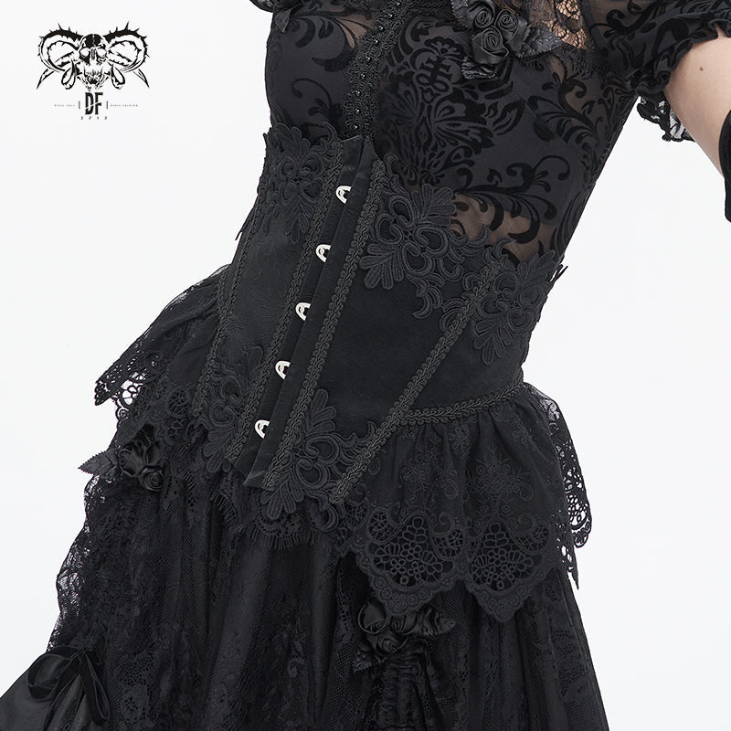 Lace Ruffle Side Corset