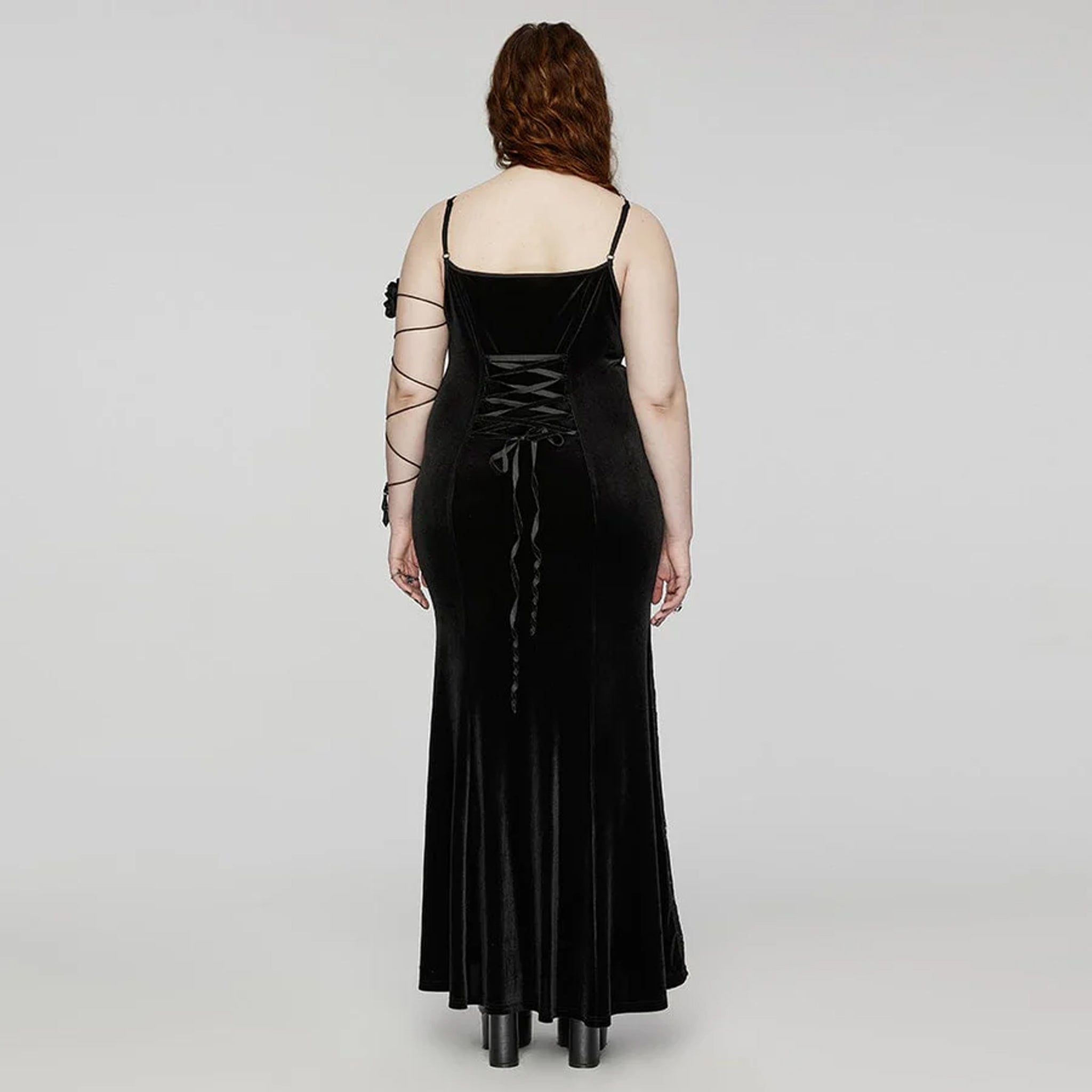 Gothic Lace Velvet Evening Dress