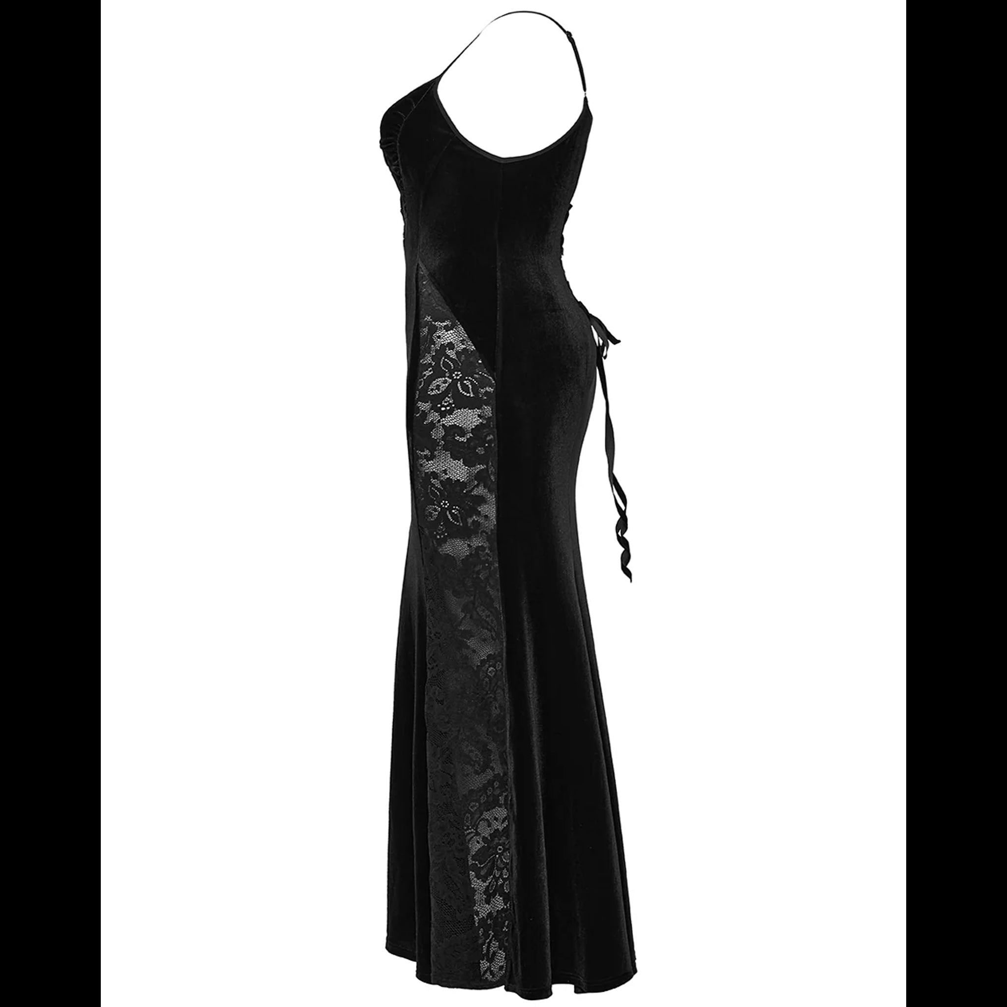 Gothic Lace Velvet Evening Dress