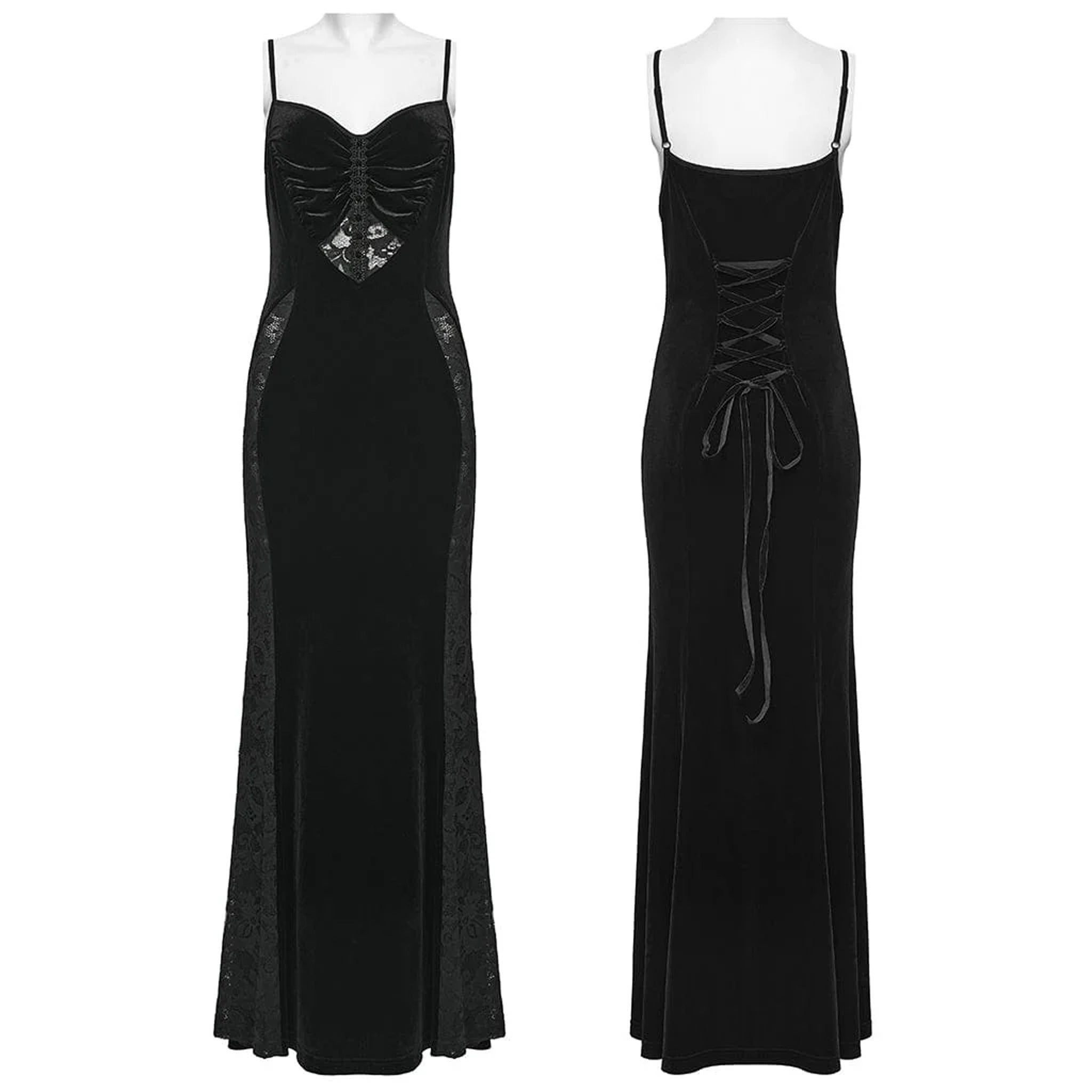 Gothic Lace Velvet Evening Dress