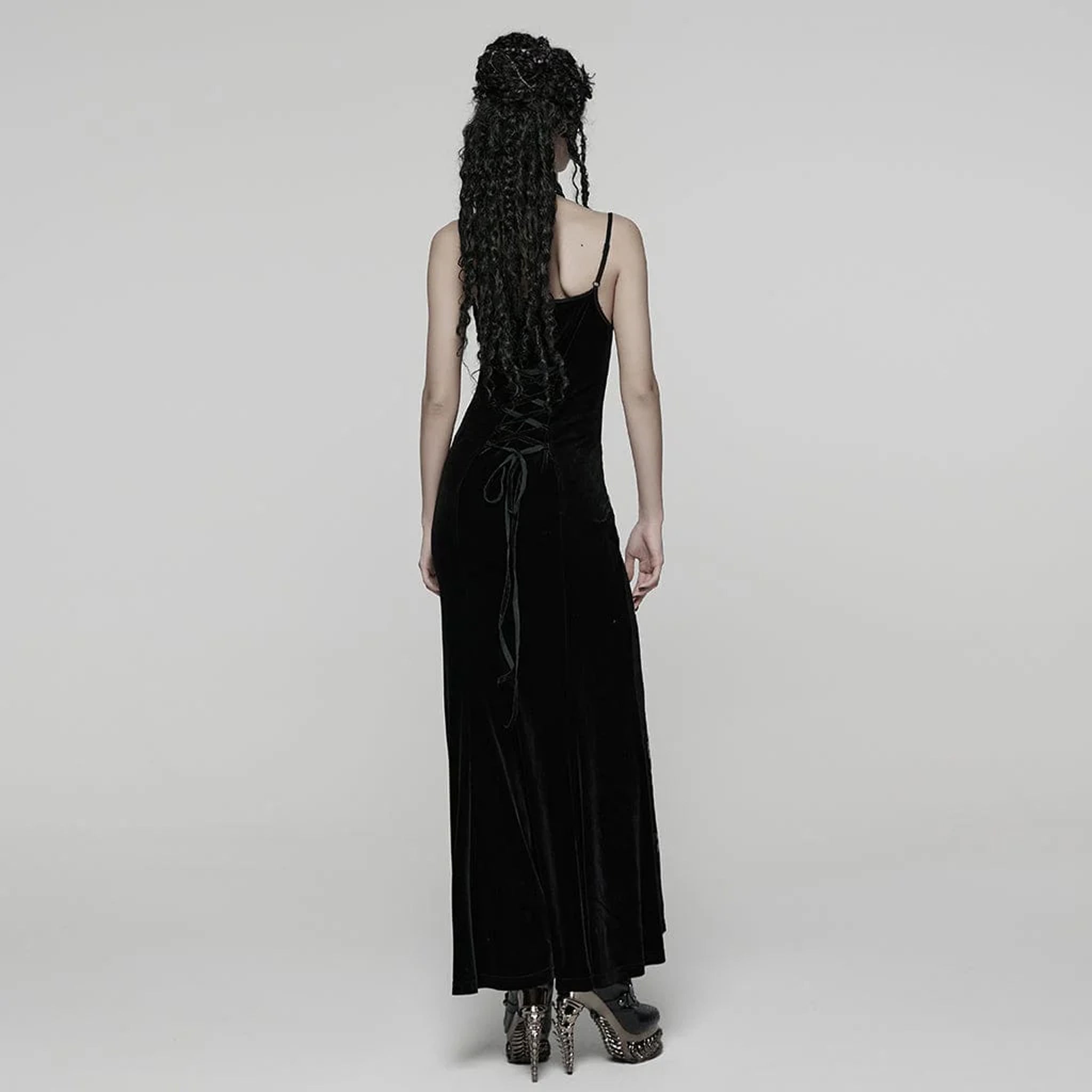 Gothic Lace Velvet Evening Dress