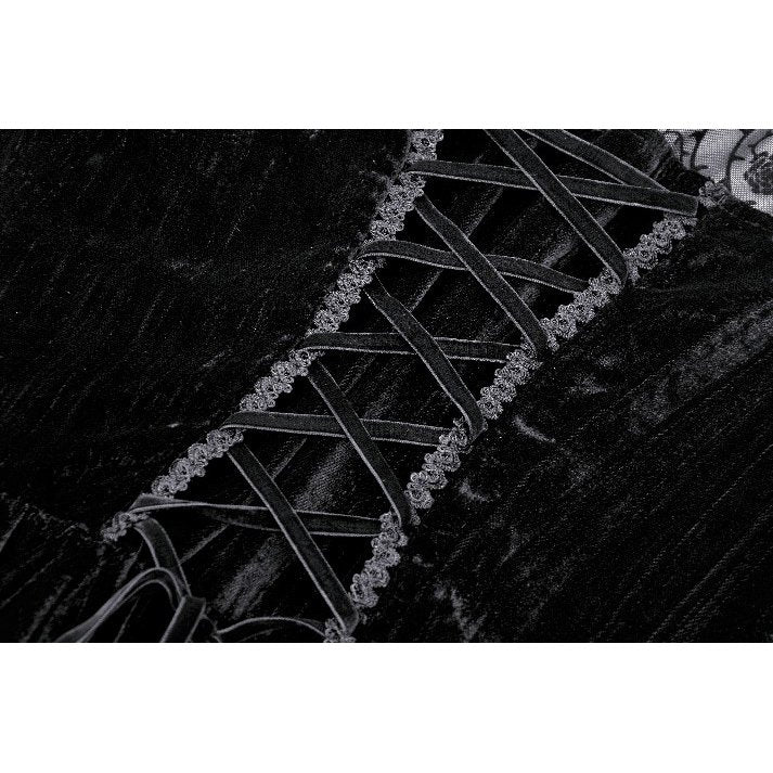 Velvet Rouched Bodice Dress