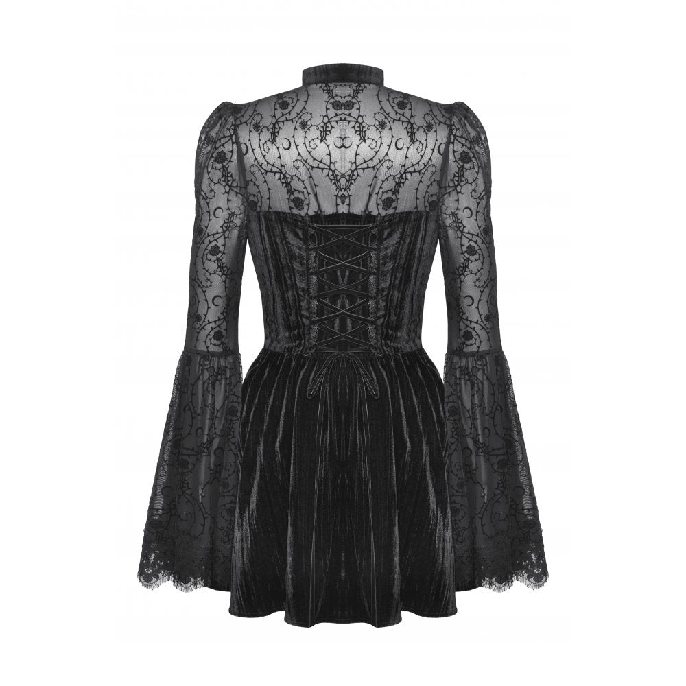 Velvet Rouched Bodice Dress