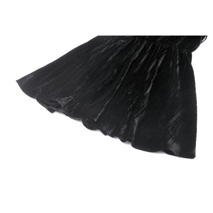 Velvet Rouched Bodice Dress