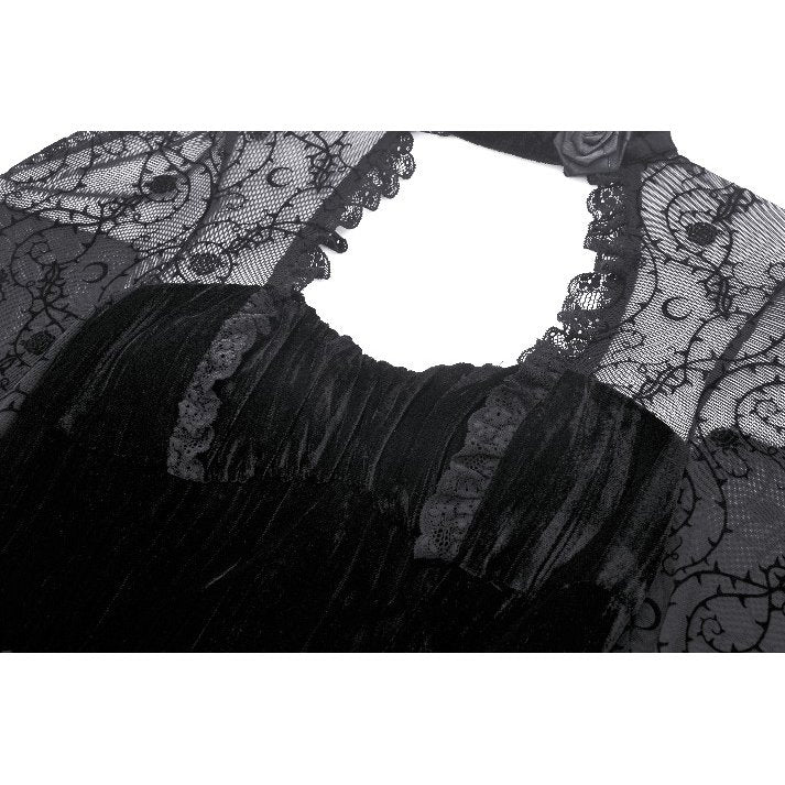 Velvet Rouched Bodice Dress