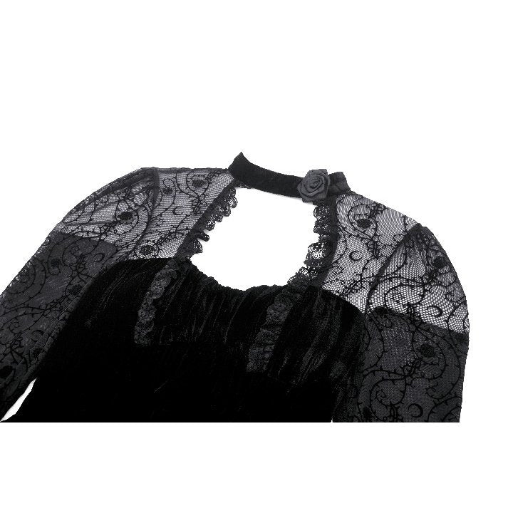 Velvet Rouched Bodice Dress