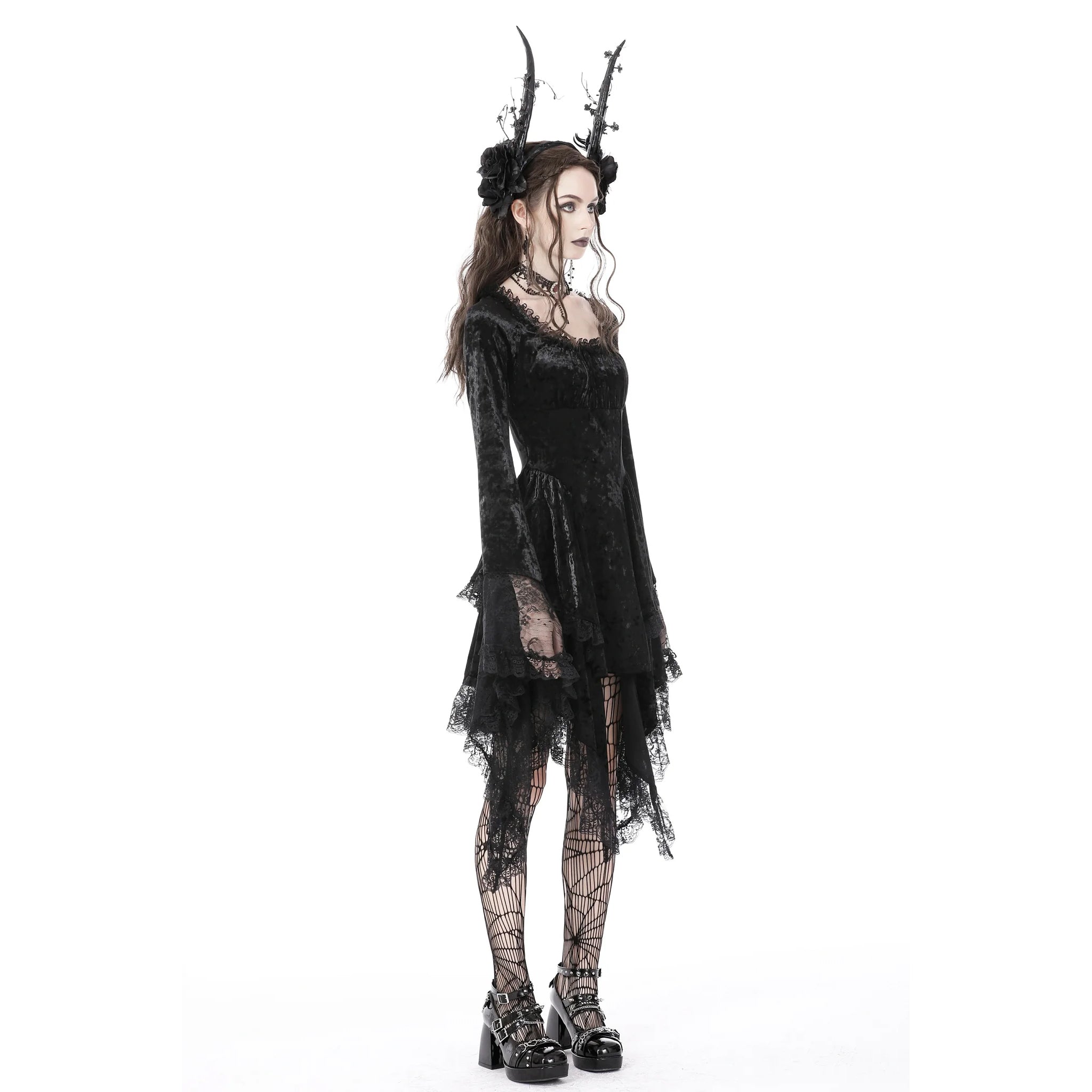 As You Wish Bell-sleeve Velvet Dress As You Wish Bell-sleeve Velvet Dress