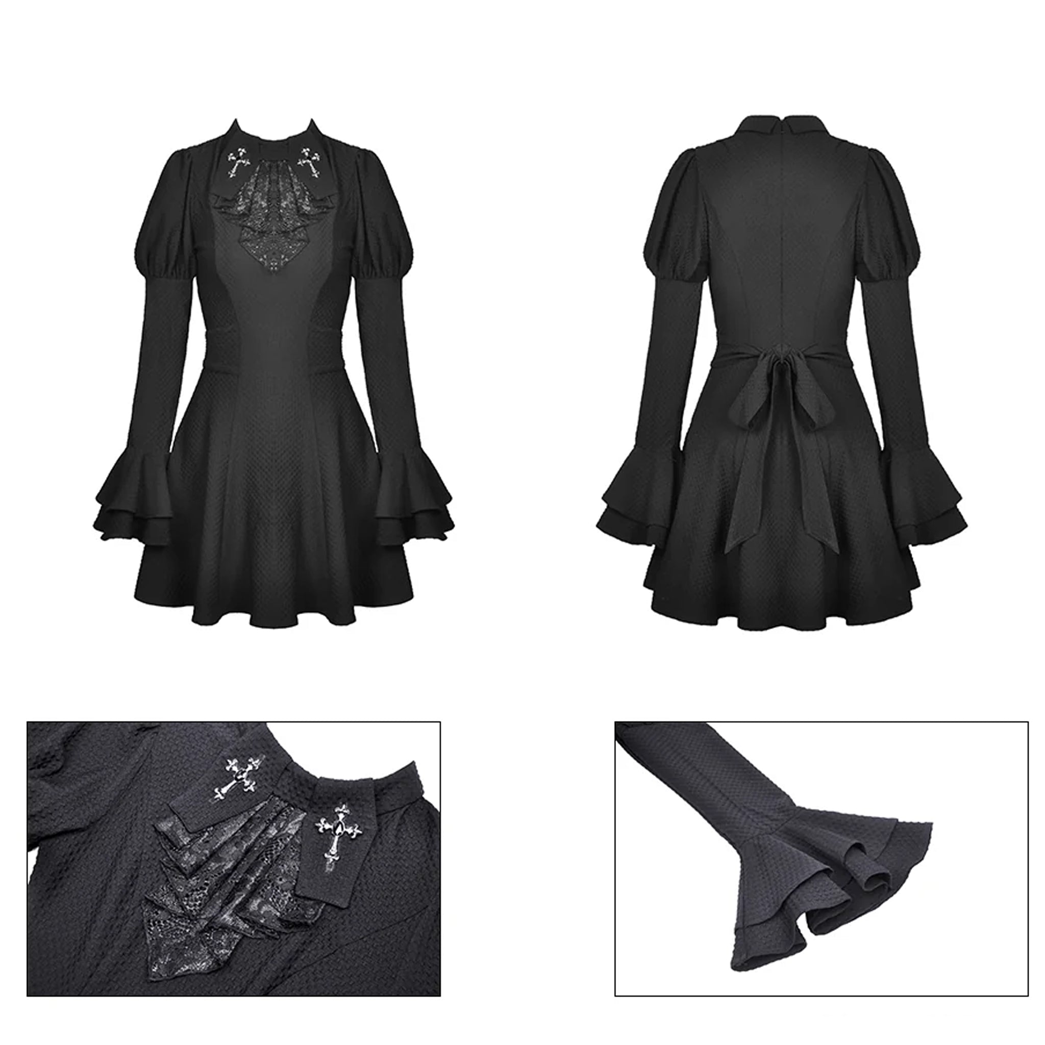 Gothic Cross collar dress