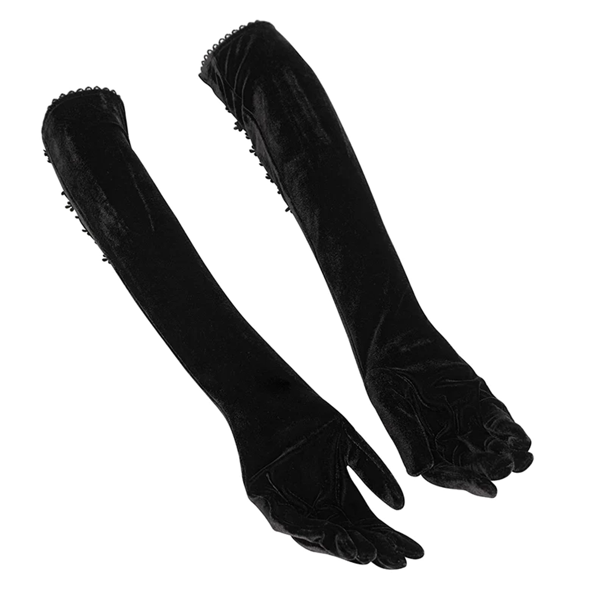 Lace Up Velvet Gloves