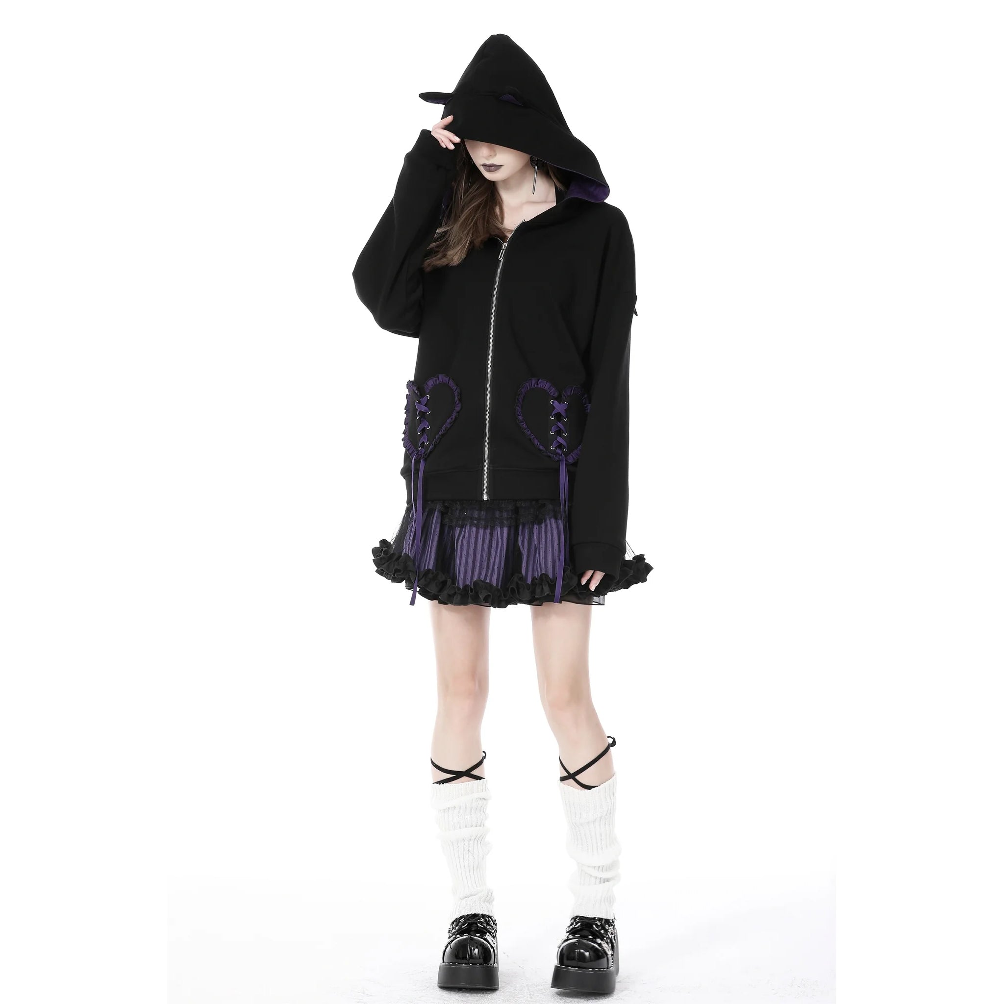 Harajuku purple Bat Wing jacket
