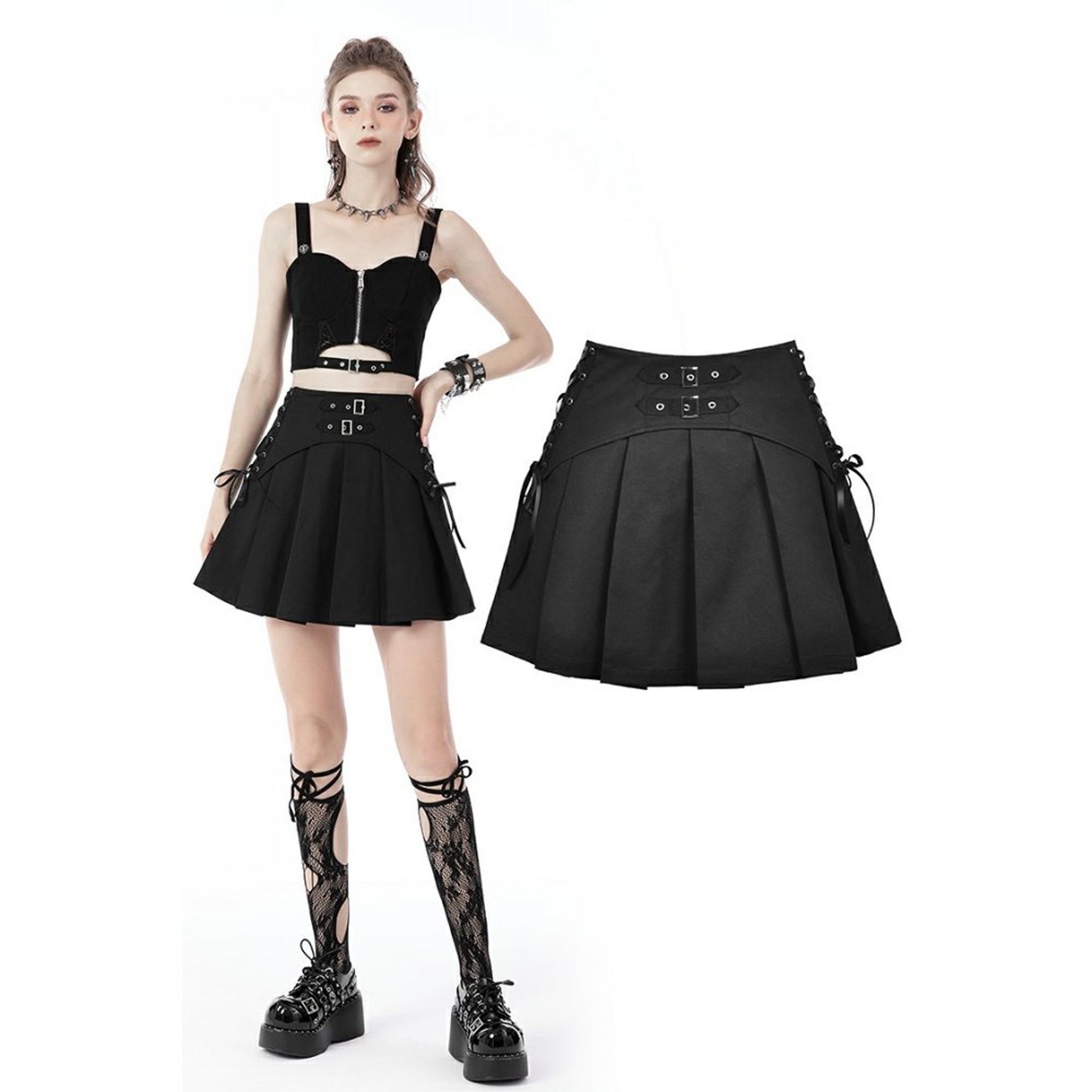 Pleated Skirt 2 Buckle