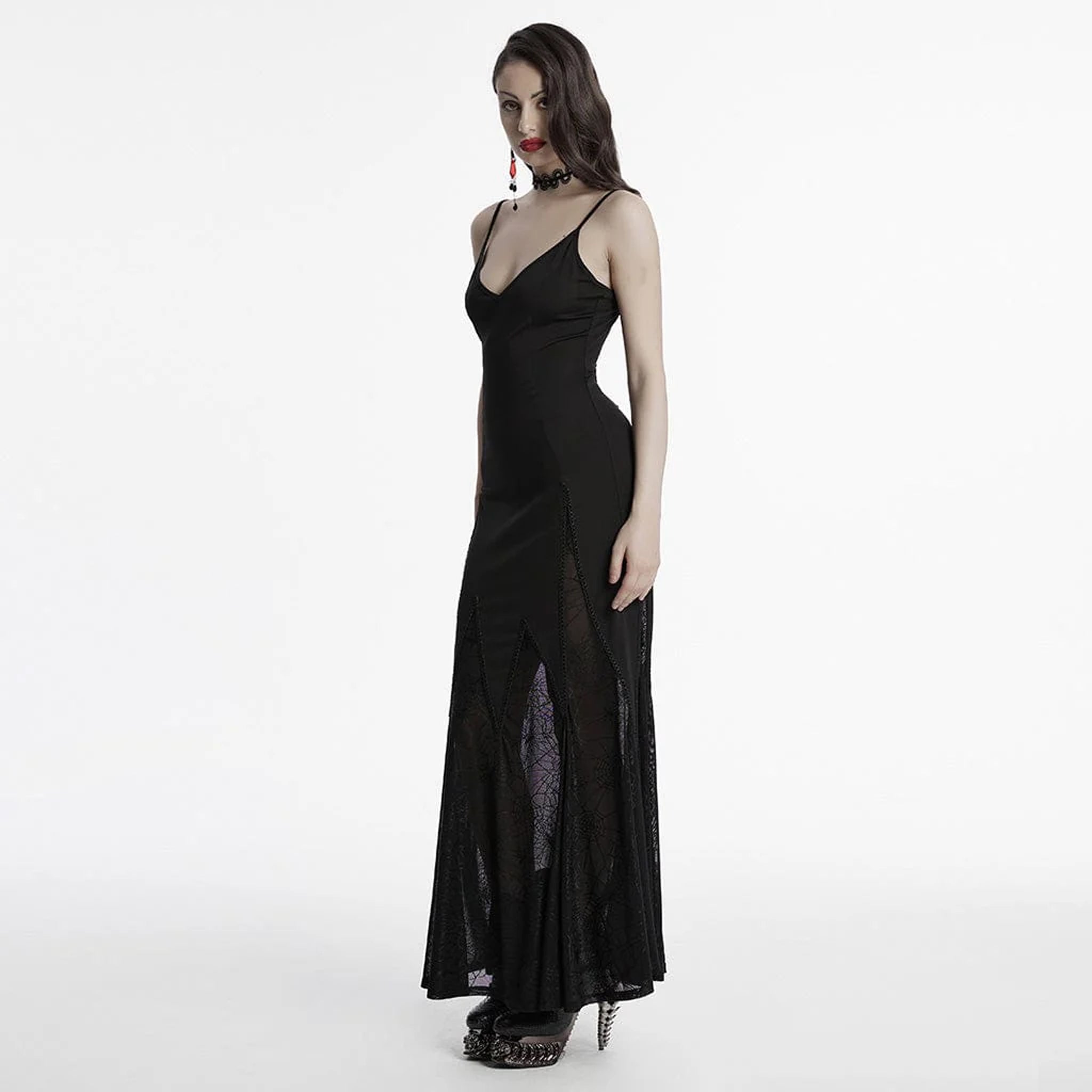 Spider Mesh Hem Dress