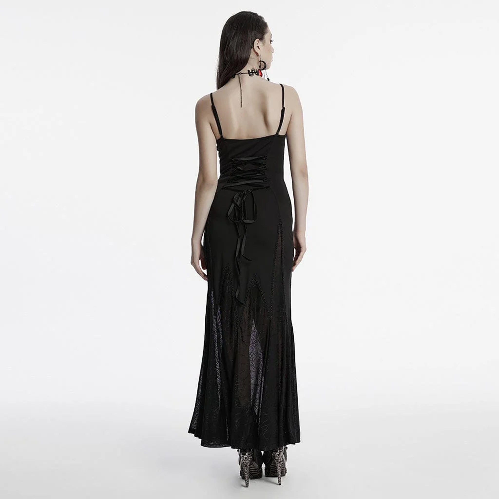 Spider Mesh Hem Dress