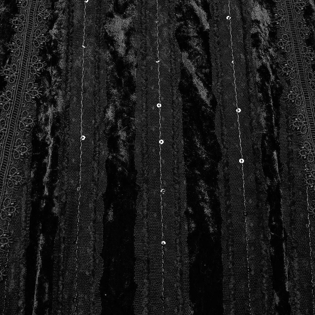 Velvet And Lace Spaghetti Strap Dress