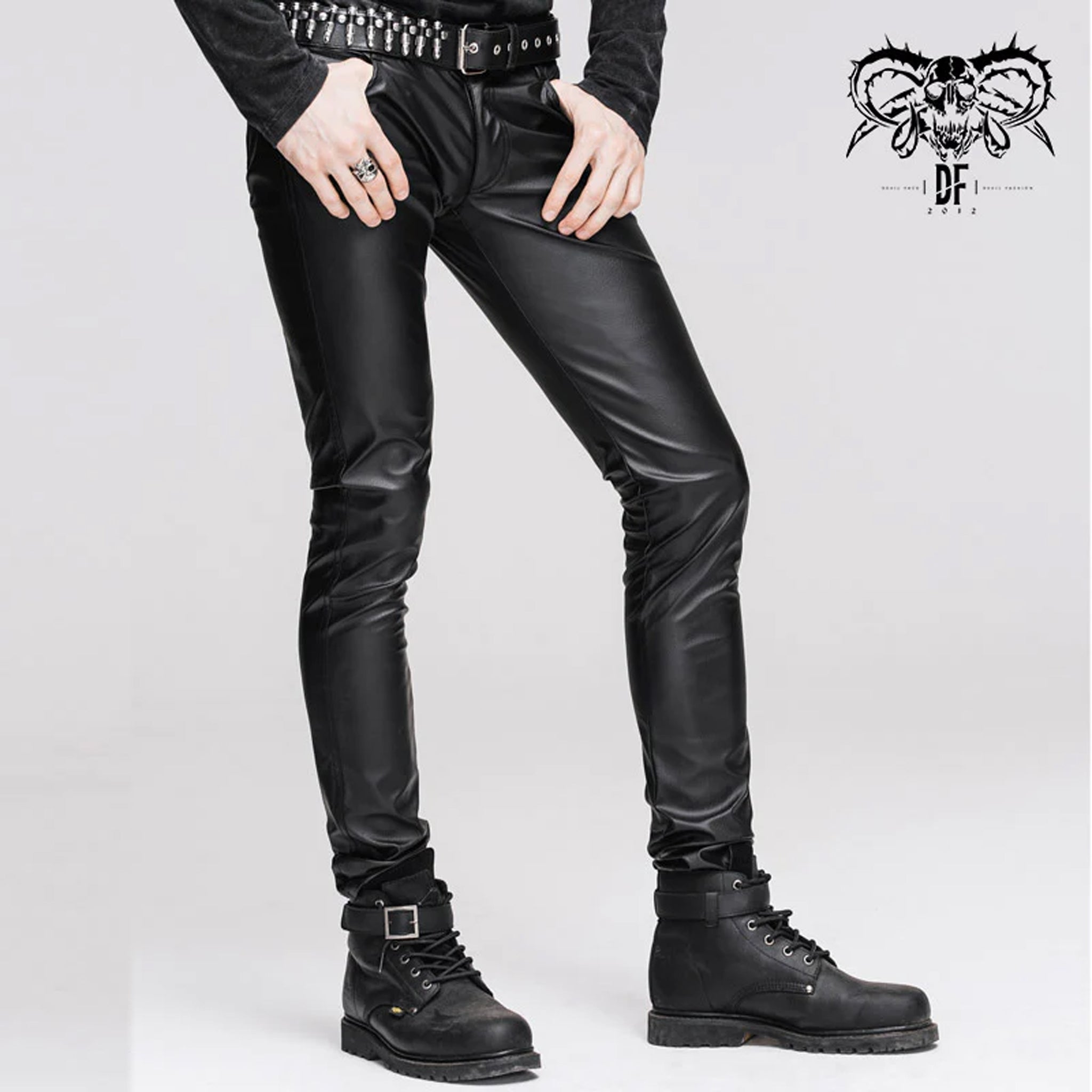 Devil Fashion Faux Leather Pants Side View