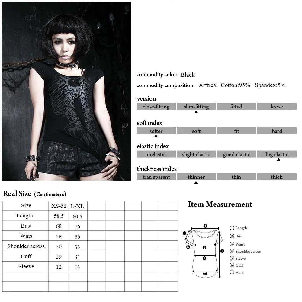 Skeleton Slashed Back Shirt