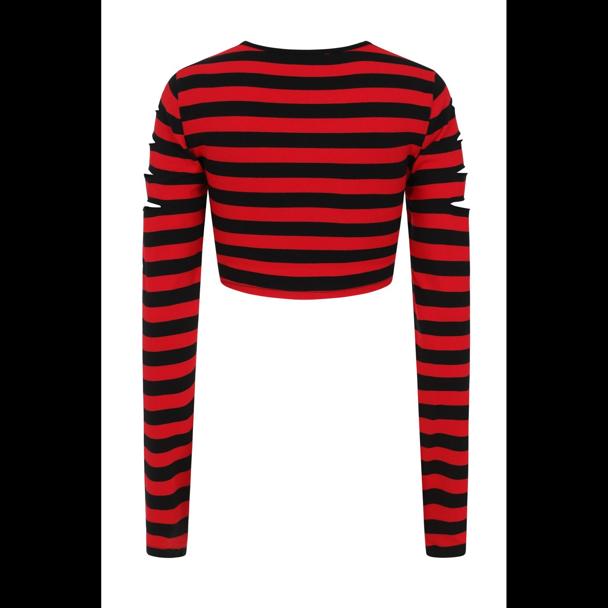 Red Black Shredded Top