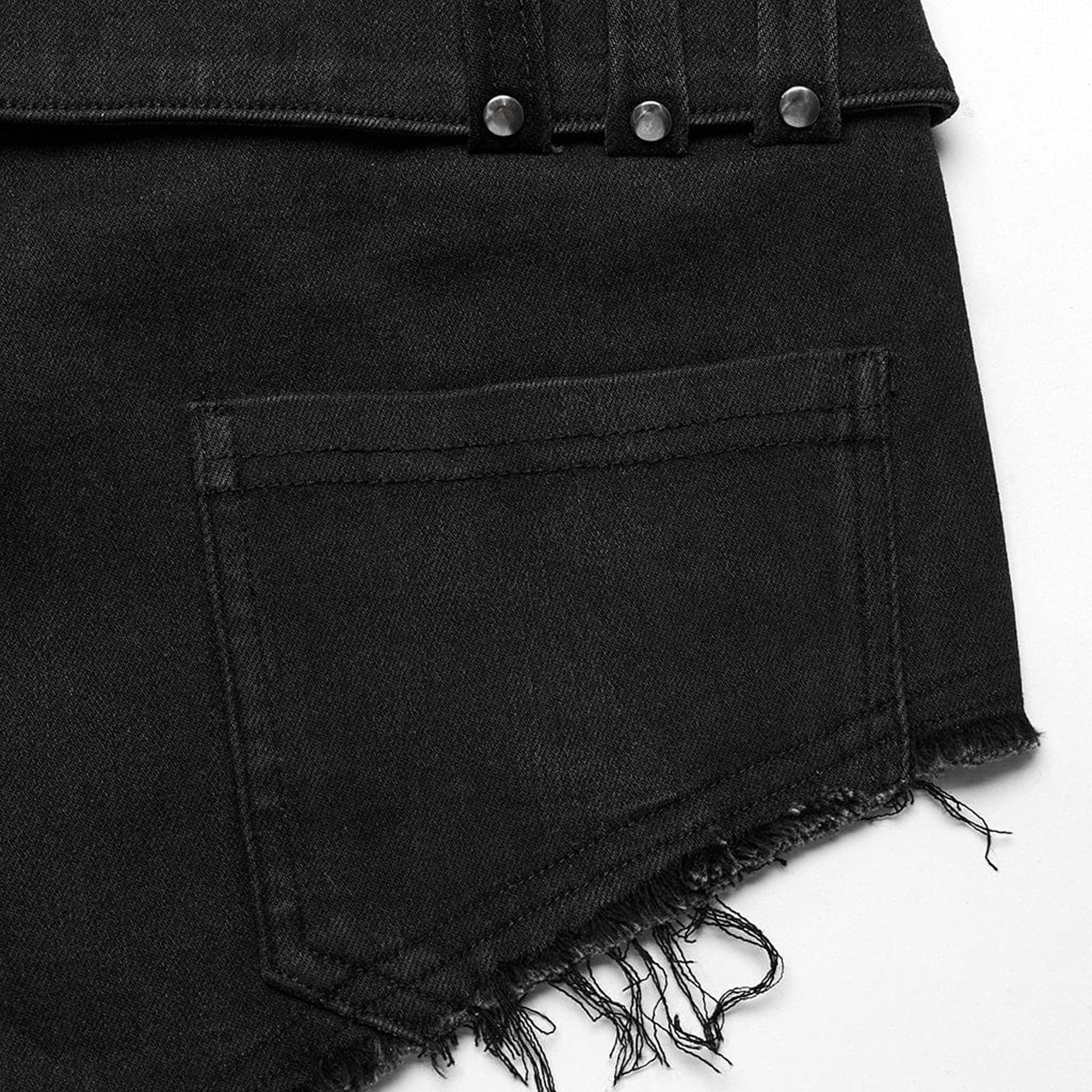 Stretch Denim Buckle Shorts