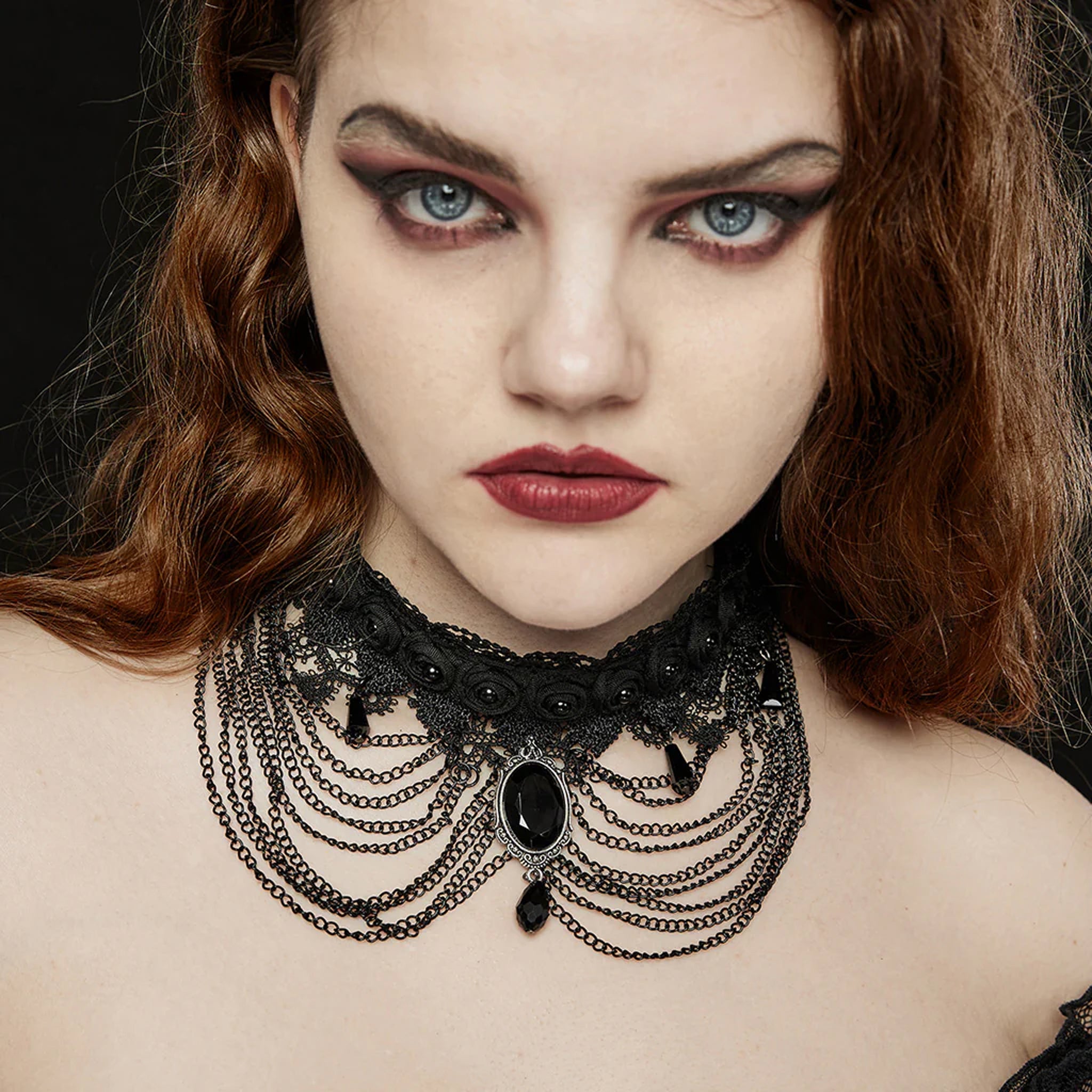 Black Chain Drape Choker