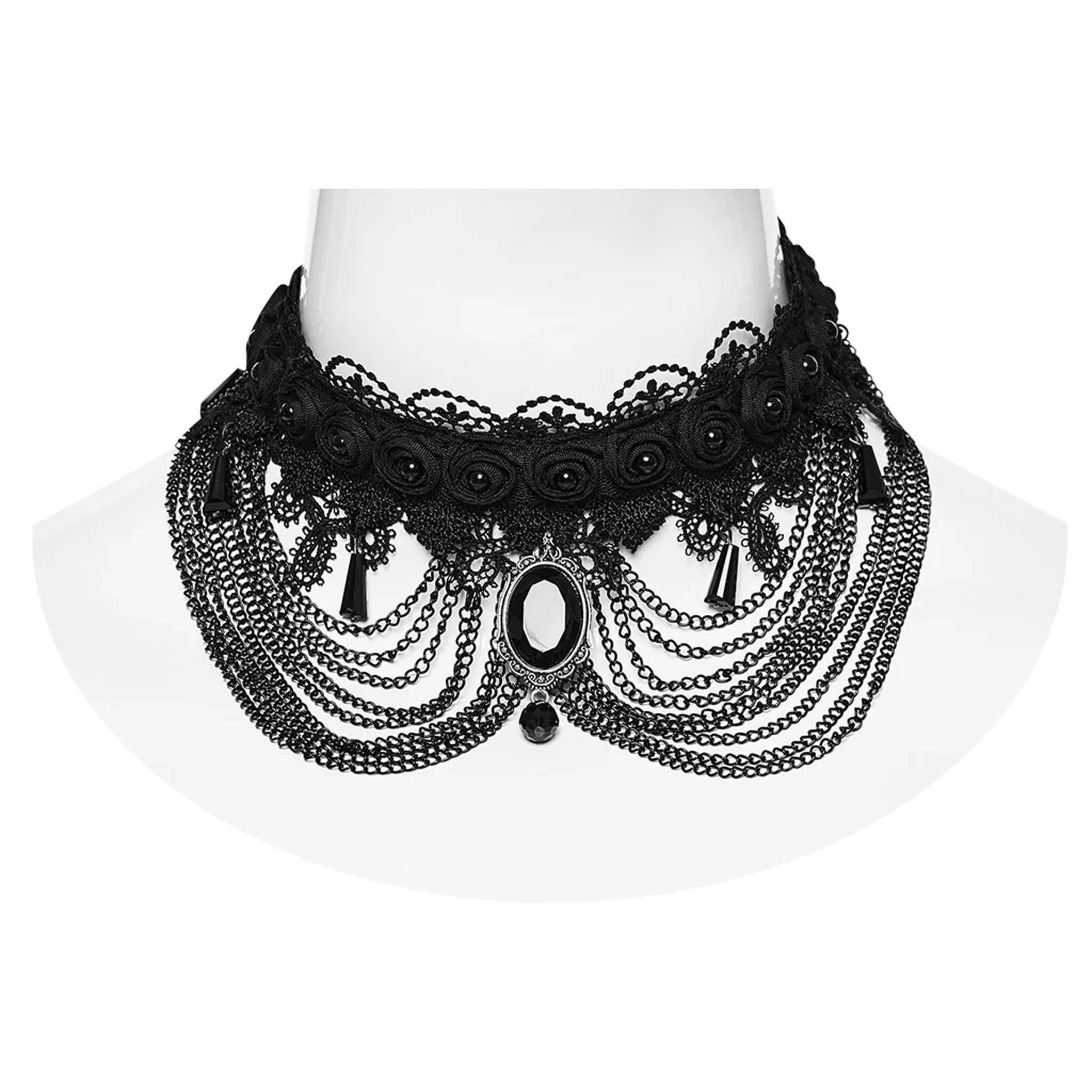 Black Chain Drape Choker