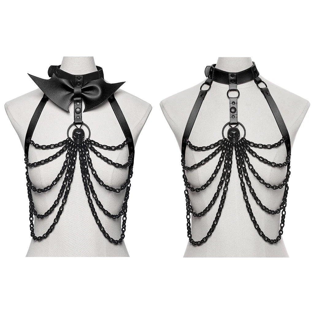 Black Chain Skull Harness