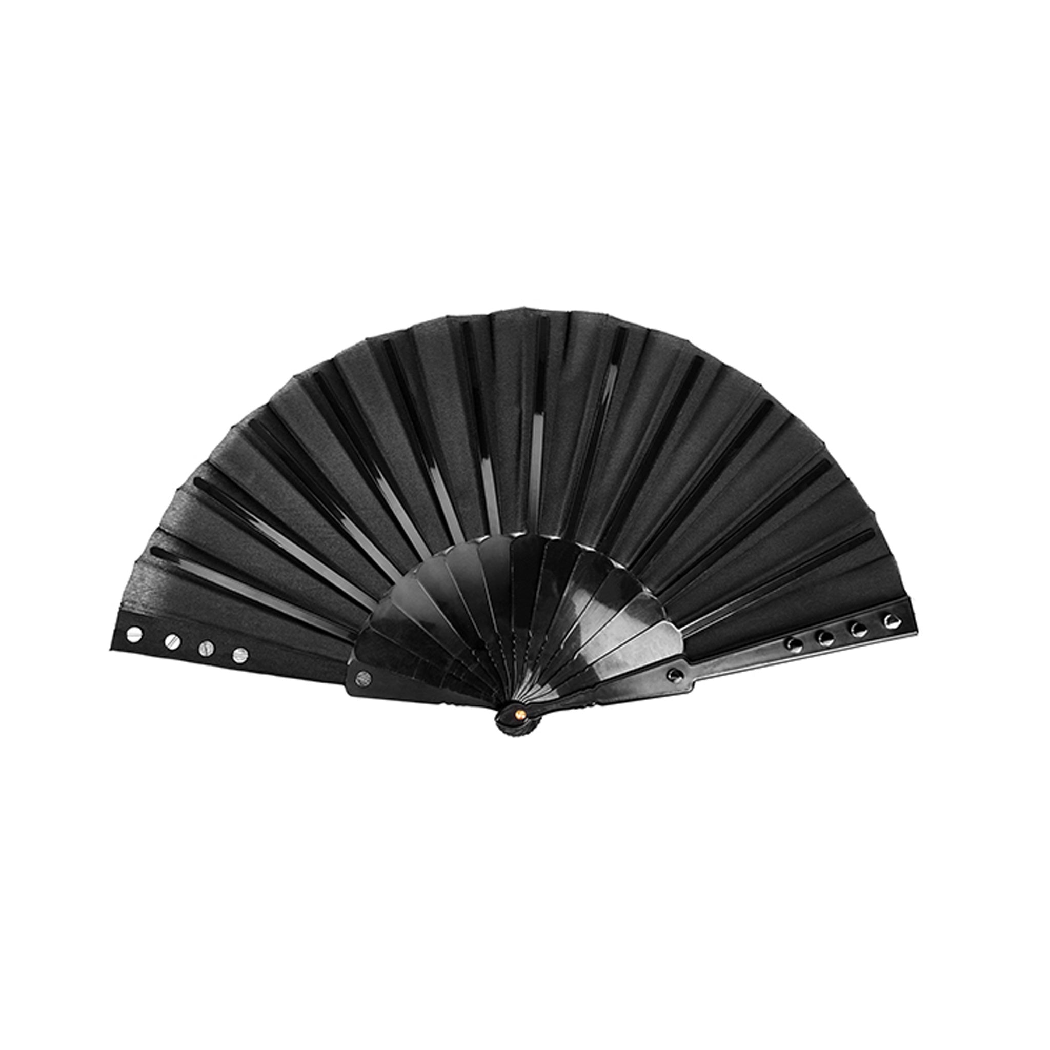 Black rivet spike hand fan