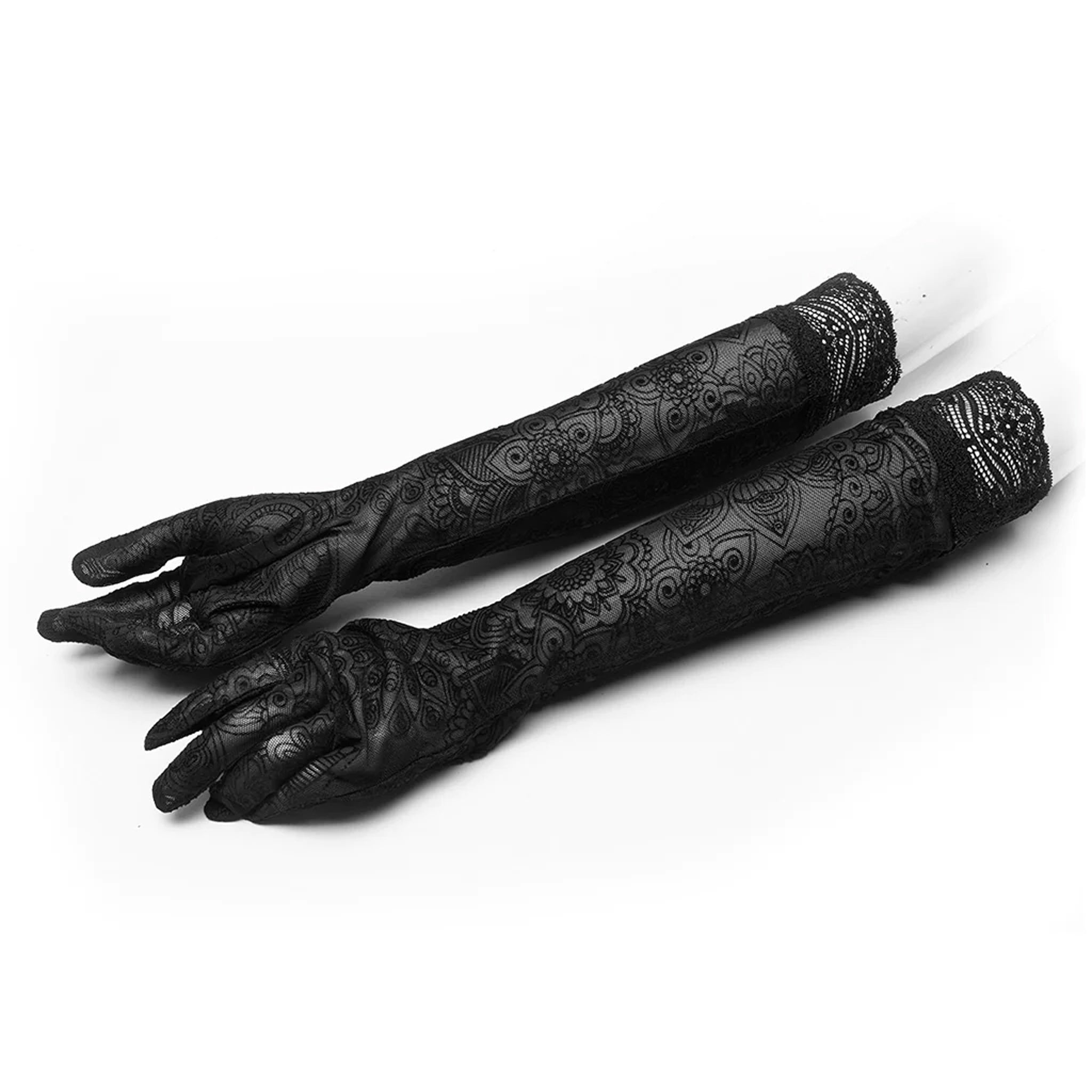 gothic flocked velvet gloves