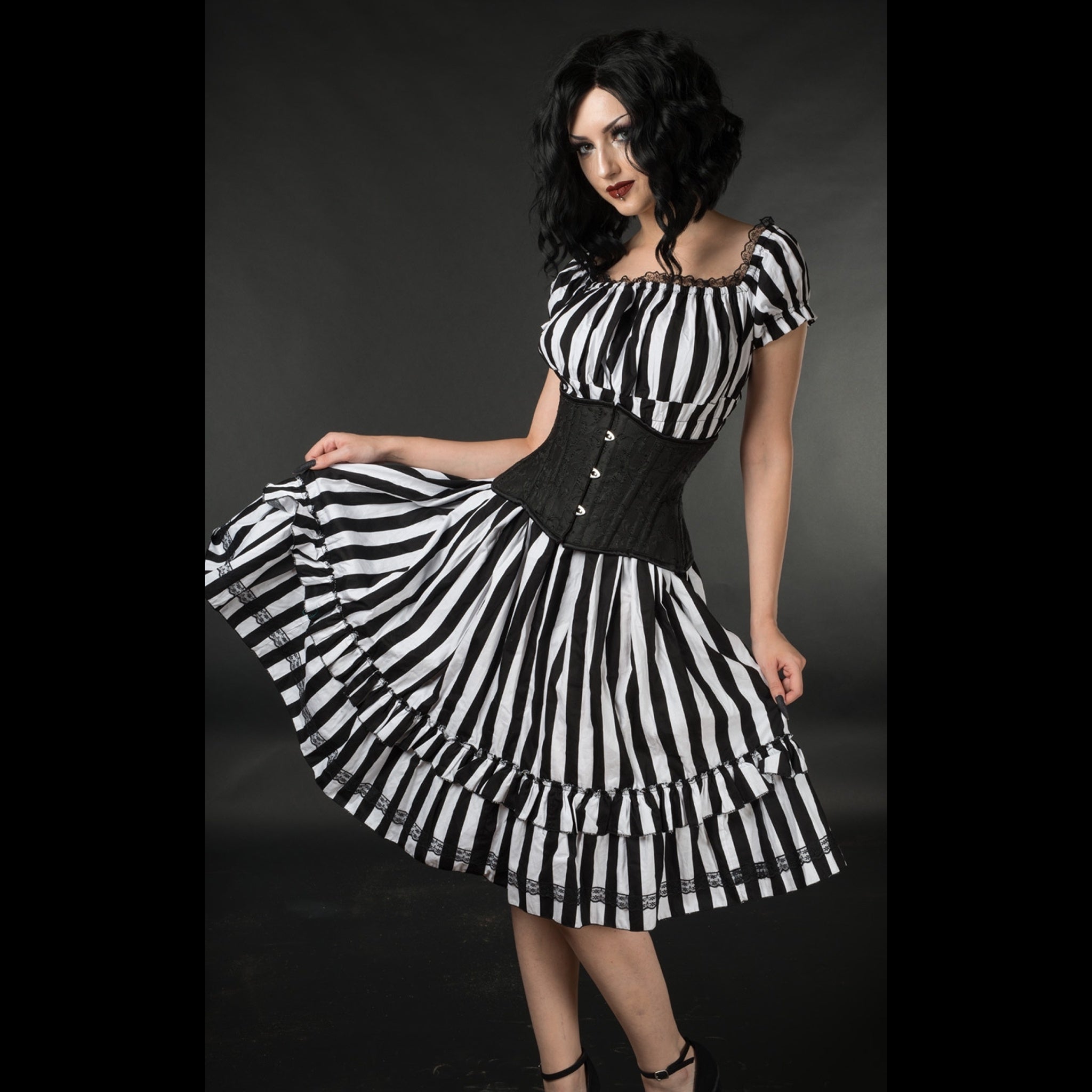 Gothabilly Dress Striped