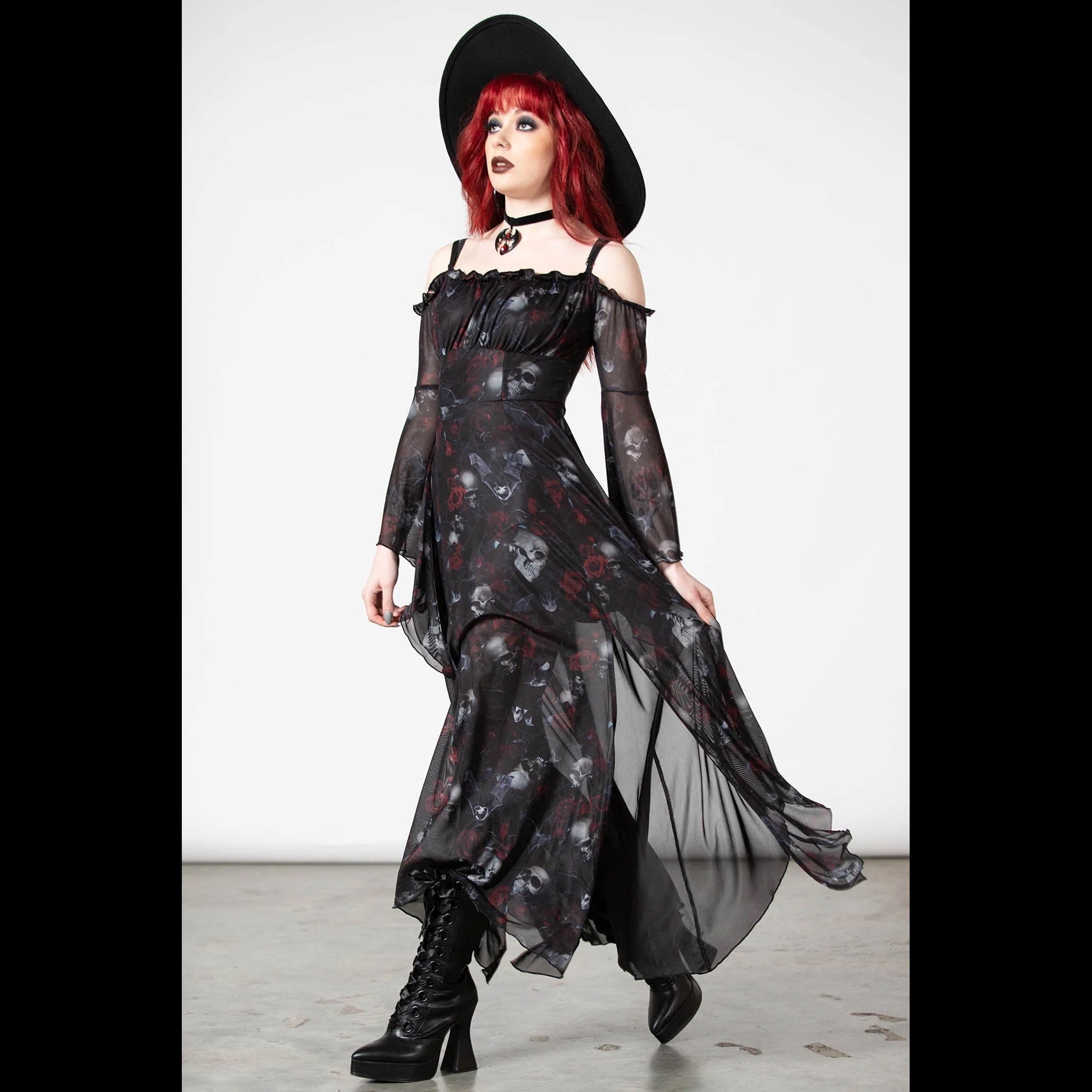 Mystic meadow mesh maxi dress